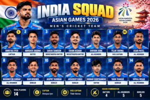 India Squad Asian Games 2026
