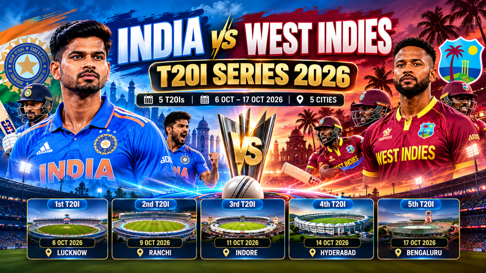 India vs West Indies T20I Series 2026